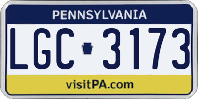 PA license plate LGC3173