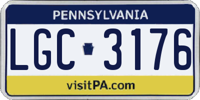 PA license plate LGC3176