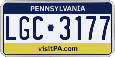 PA license plate LGC3177