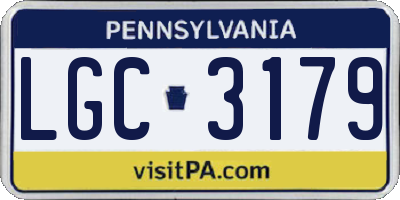PA license plate LGC3179