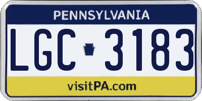 PA license plate LGC3183
