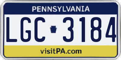 PA license plate LGC3184