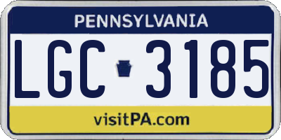 PA license plate LGC3185