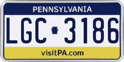 PA license plate LGC3186