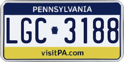 PA license plate LGC3188