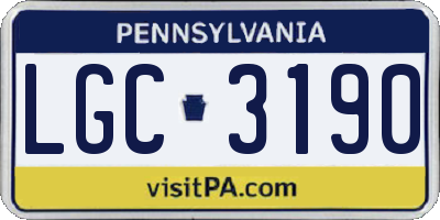 PA license plate LGC3190