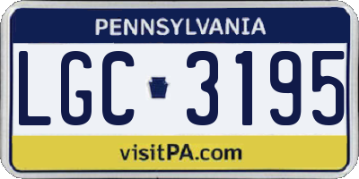 PA license plate LGC3195