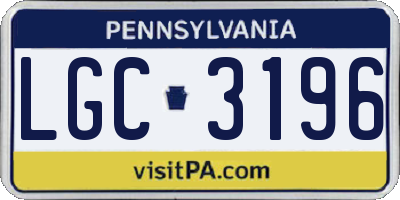 PA license plate LGC3196