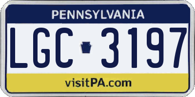 PA license plate LGC3197