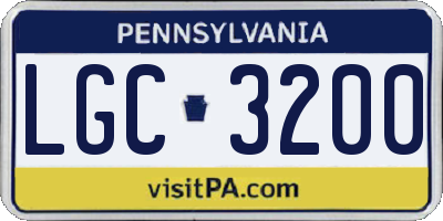 PA license plate LGC3200