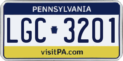 PA license plate LGC3201