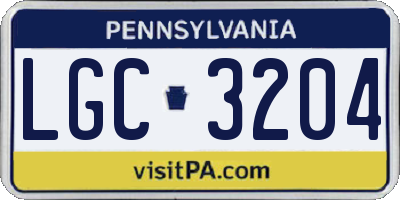 PA license plate LGC3204