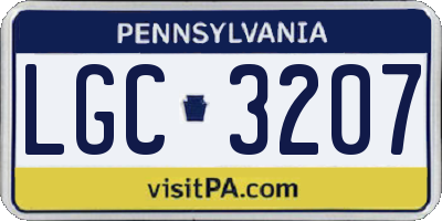 PA license plate LGC3207