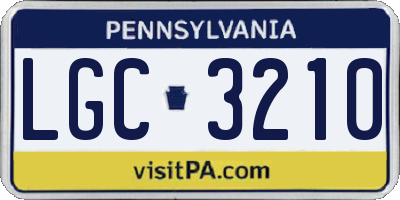 PA license plate LGC3210