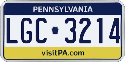 PA license plate LGC3214