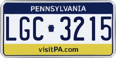 PA license plate LGC3215