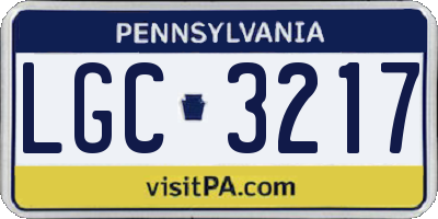 PA license plate LGC3217
