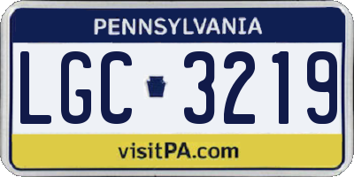PA license plate LGC3219