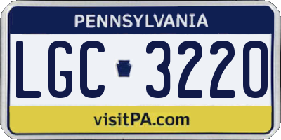 PA license plate LGC3220