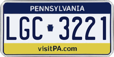 PA license plate LGC3221