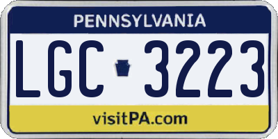 PA license plate LGC3223