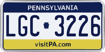 PA license plate LGC3226
