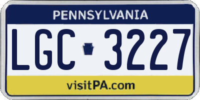 PA license plate LGC3227