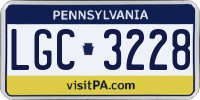 PA license plate LGC3228