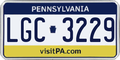 PA license plate LGC3229