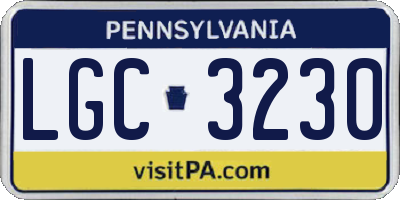 PA license plate LGC3230