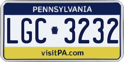 PA license plate LGC3232