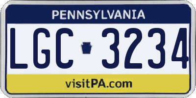 PA license plate LGC3234