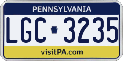 PA license plate LGC3235