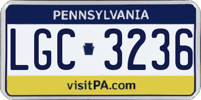 PA license plate LGC3236