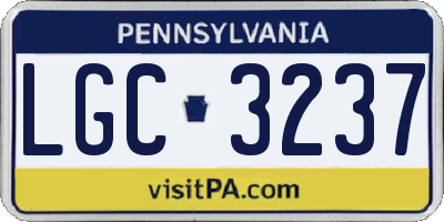 PA license plate LGC3237