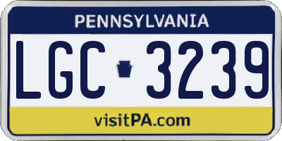 PA license plate LGC3239