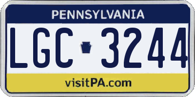 PA license plate LGC3244