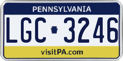 PA license plate LGC3246