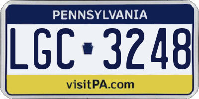 PA license plate LGC3248