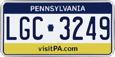 PA license plate LGC3249