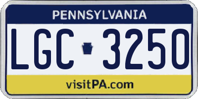 PA license plate LGC3250