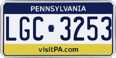 PA license plate LGC3253