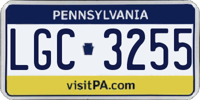 PA license plate LGC3255