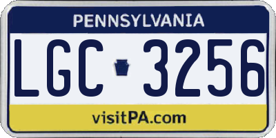 PA license plate LGC3256