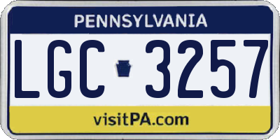 PA license plate LGC3257