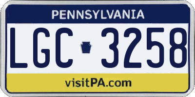 PA license plate LGC3258