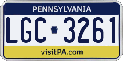 PA license plate LGC3261