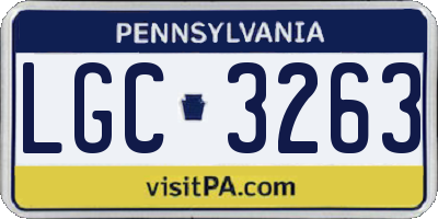 PA license plate LGC3263