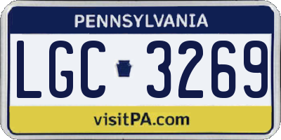 PA license plate LGC3269