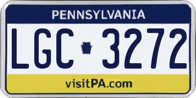 PA license plate LGC3272